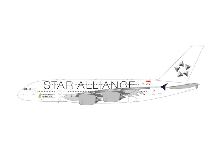 1:400 Singapore A380 star a ...